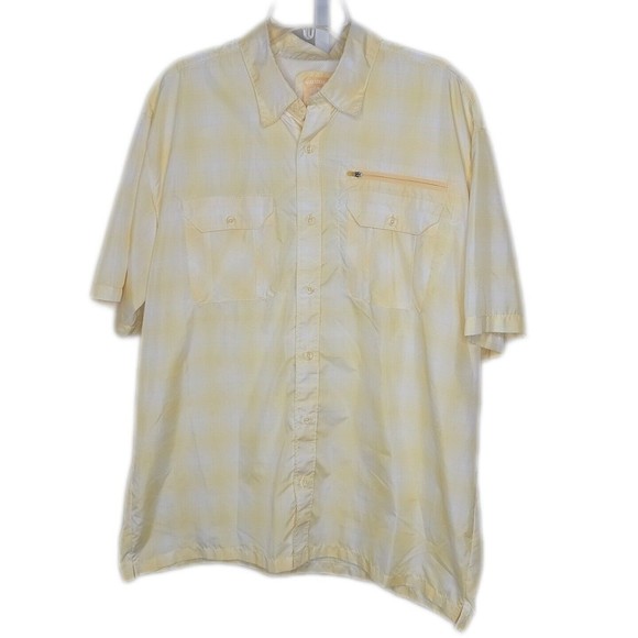 Reel Legends Button Up Fishing Shirt ~ Sz XL ~ Yellow ~ Short Sleeve - Picture 1 of 4